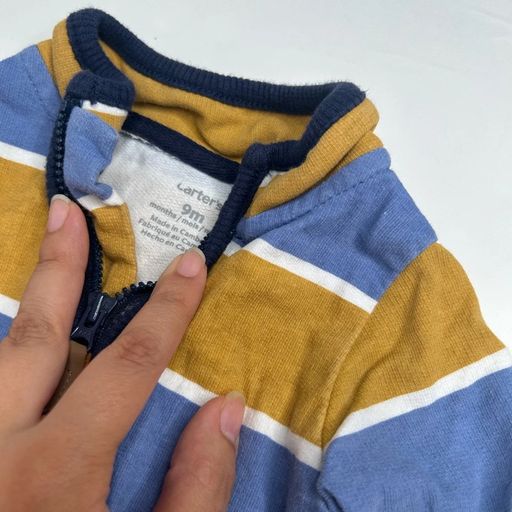 Carter’s Baby Boy Striped French Terry Jumpsuit 9M